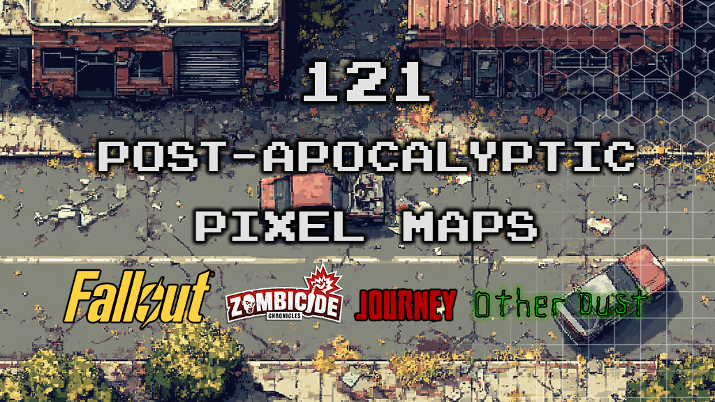 121 Post-Apocalyptic Pixel style (Retro) Roads and Streets