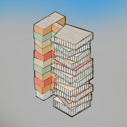 Isometric Modern Apartment Buildings