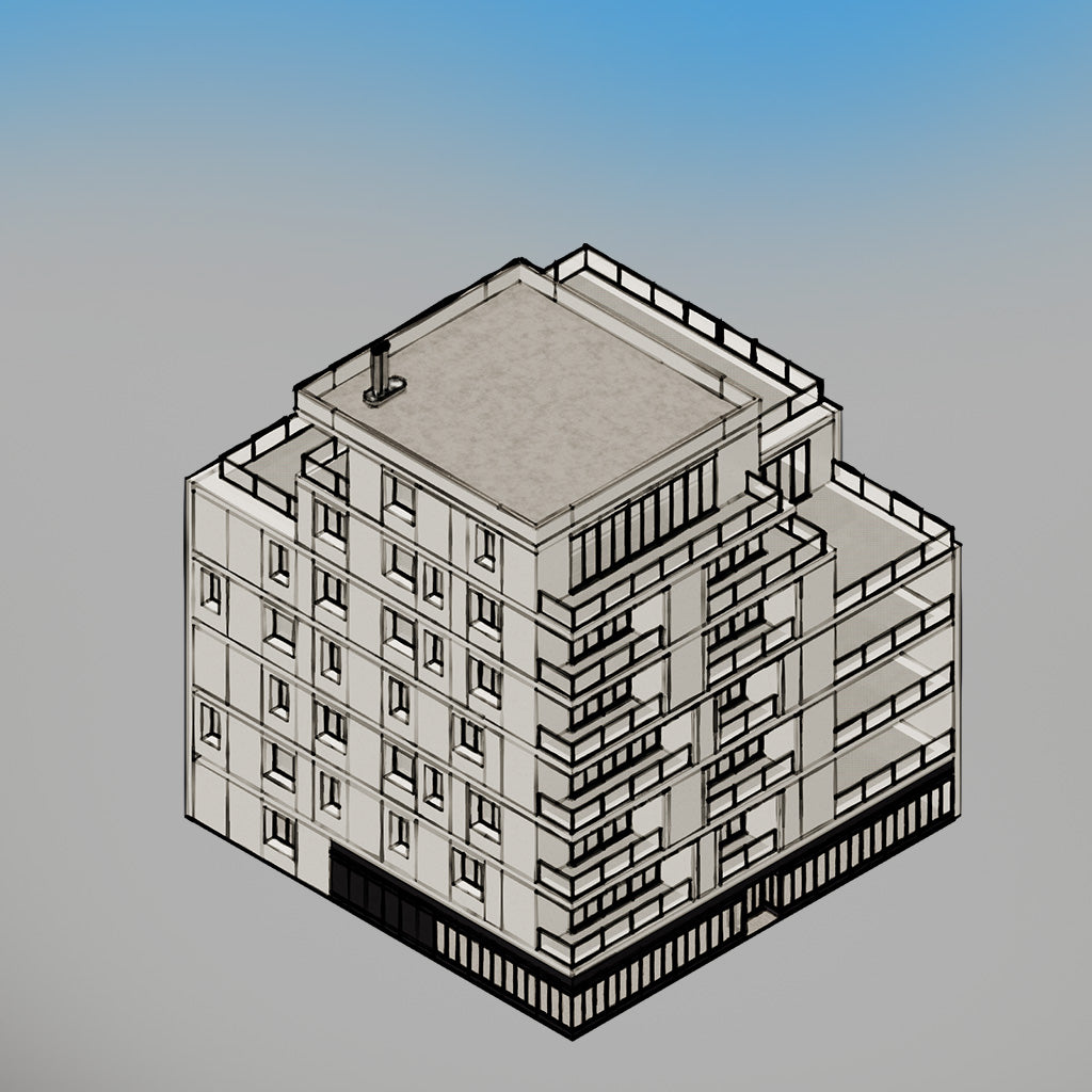Isometric Modern Apartment Buildings