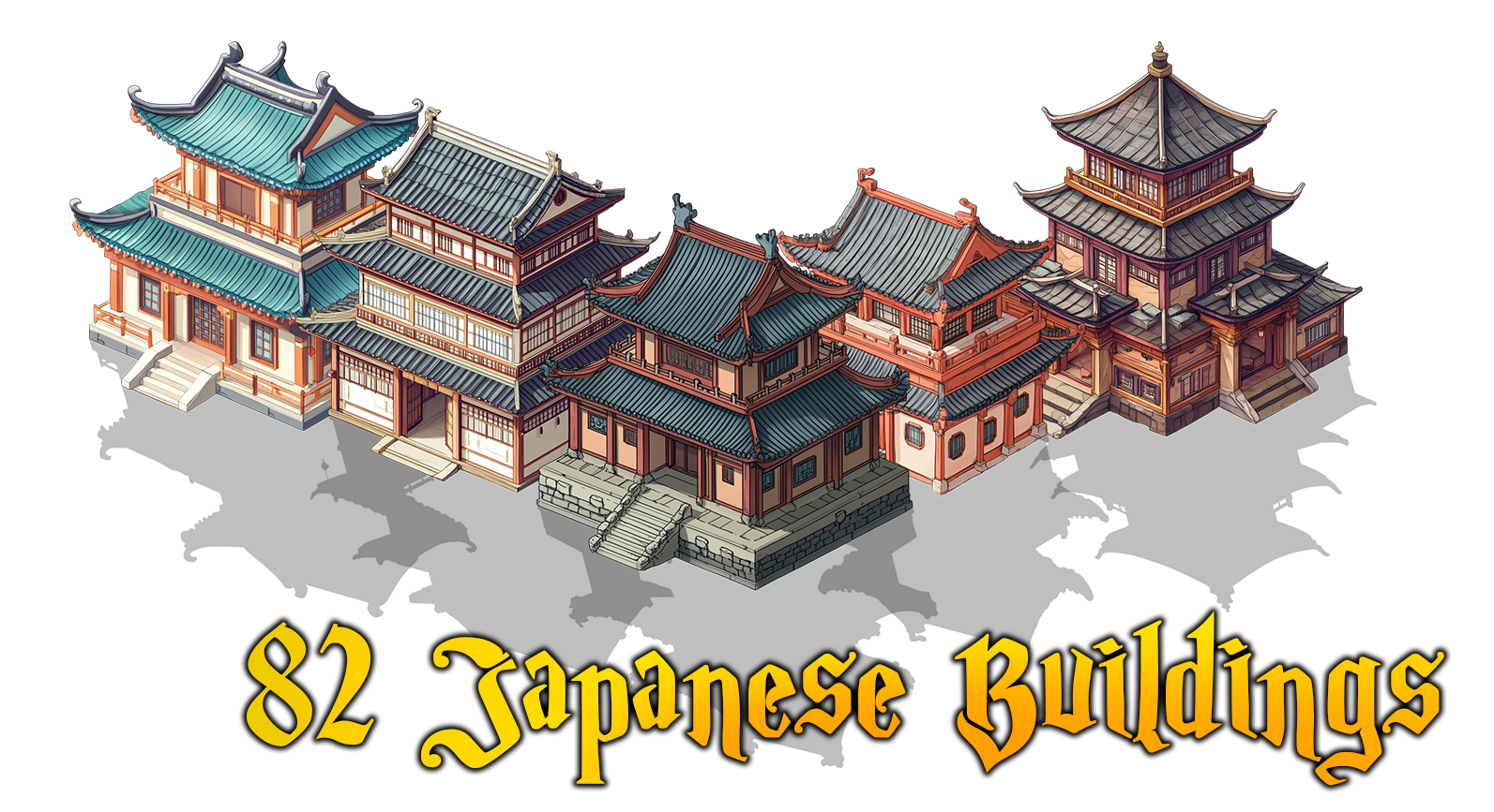 82 Japanese Buildings – W Fantasy and RPG