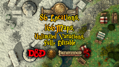 86 Editable Locations, 166 Total Maps