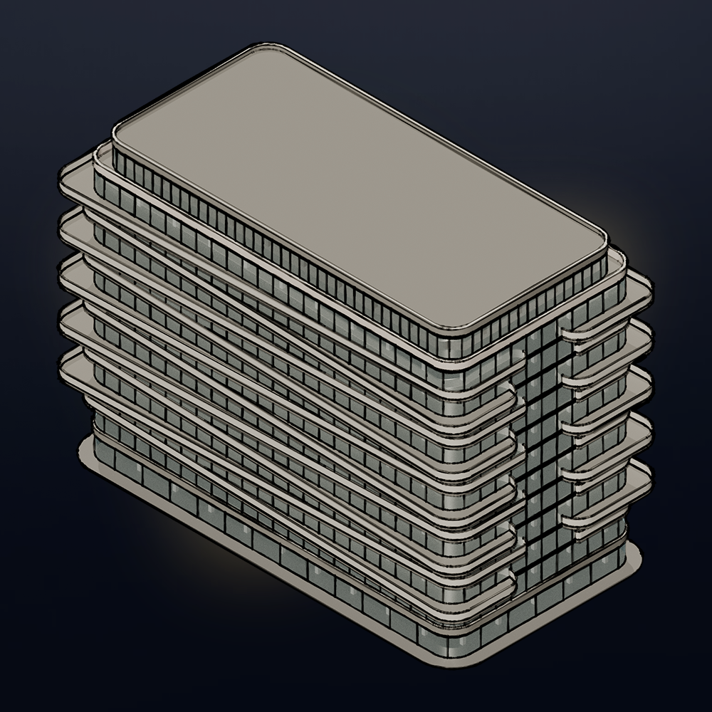 Isometric Multi Story Residential Buildings