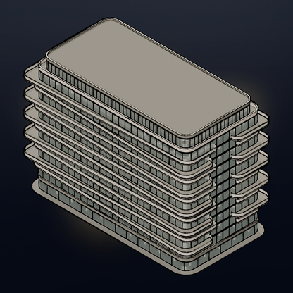 Isometric Multi Story Residential Buildings